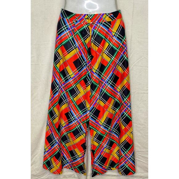 Douglas Marc Window Pane Plaid Maxi Skirt Union Made Tag Small Side Zip - Picture 2 of 7